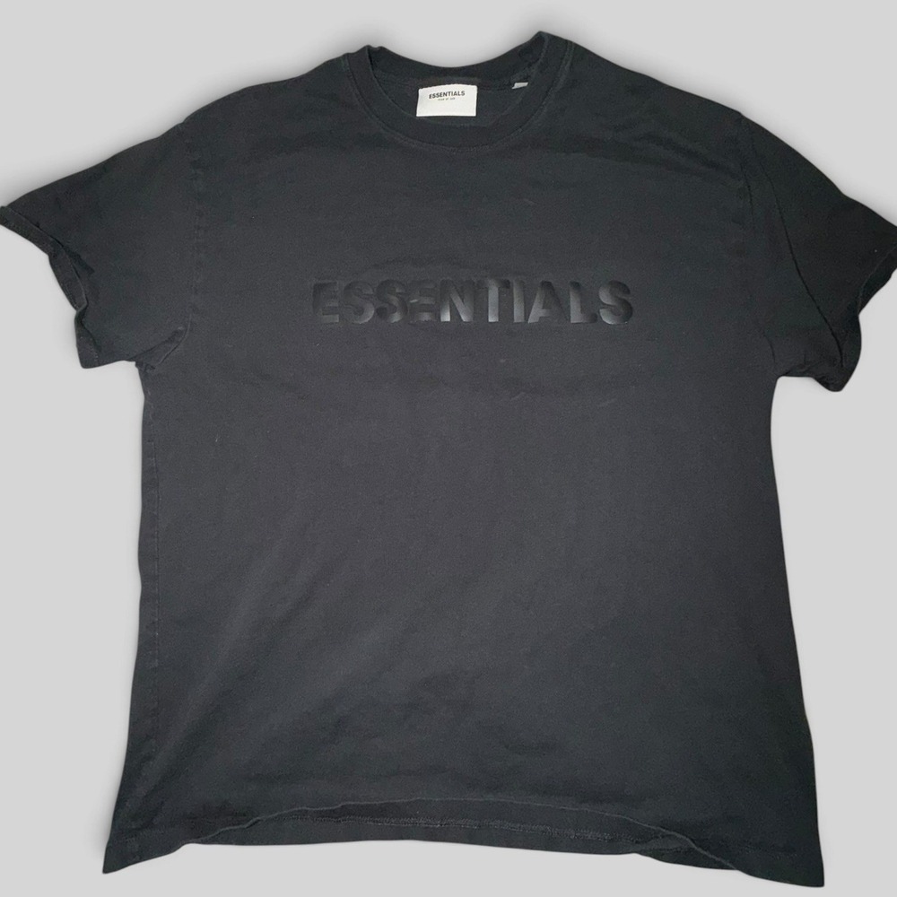 Fear of God Essentials Mens Black Tonal Logo T-Shirt Size M RN 090233